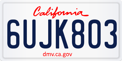 CA license plate 6UJK803