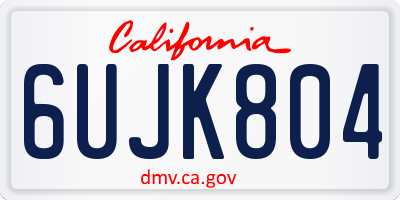 CA license plate 6UJK804