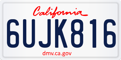 CA license plate 6UJK816