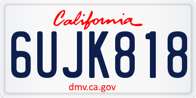 CA license plate 6UJK818