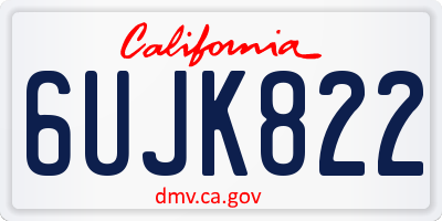 CA license plate 6UJK822