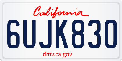 CA license plate 6UJK830