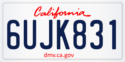 CA license plate 6UJK831