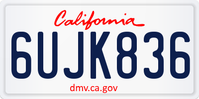 CA license plate 6UJK836
