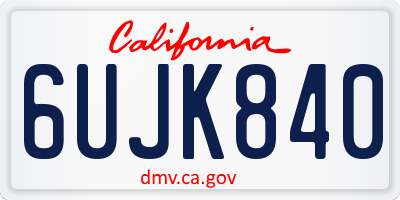 CA license plate 6UJK840