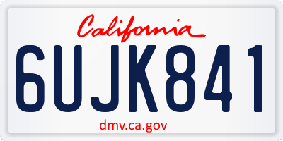 CA license plate 6UJK841
