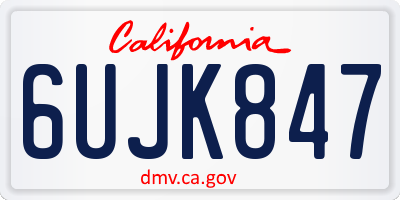 CA license plate 6UJK847