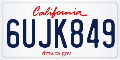 CA license plate 6UJK849