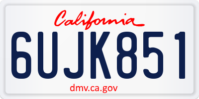 CA license plate 6UJK851
