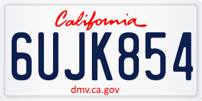 CA license plate 6UJK854