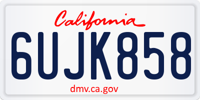 CA license plate 6UJK858
