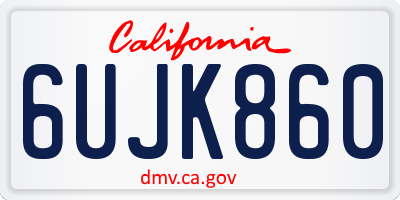 CA license plate 6UJK860