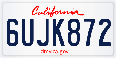 CA license plate 6UJK872