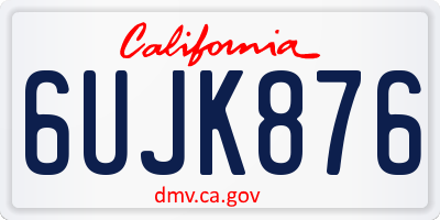 CA license plate 6UJK876