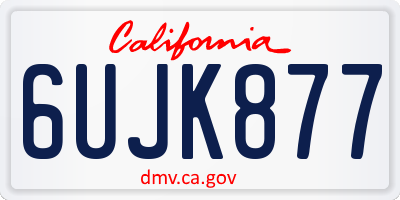 CA license plate 6UJK877