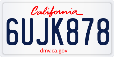 CA license plate 6UJK878