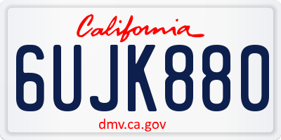 CA license plate 6UJK880
