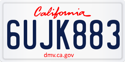 CA license plate 6UJK883