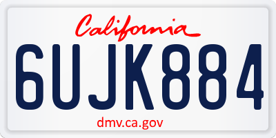 CA license plate 6UJK884