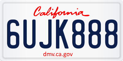 CA license plate 6UJK888