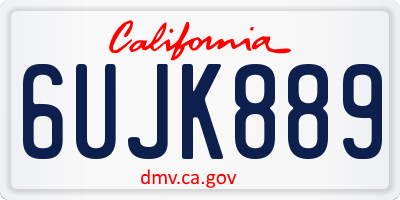 CA license plate 6UJK889