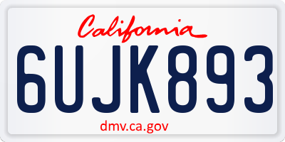CA license plate 6UJK893