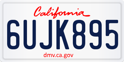 CA license plate 6UJK895