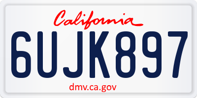 CA license plate 6UJK897
