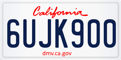 CA license plate 6UJK900