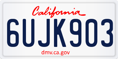 CA license plate 6UJK903