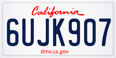 CA license plate 6UJK907