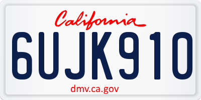 CA license plate 6UJK910
