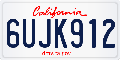 CA license plate 6UJK912