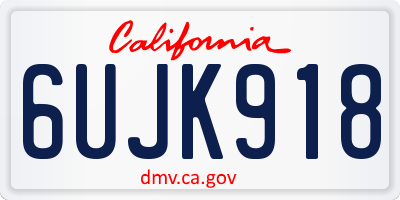 CA license plate 6UJK918