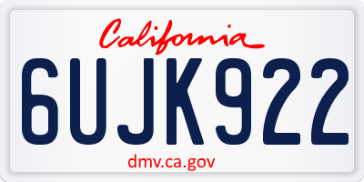CA license plate 6UJK922