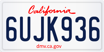 CA license plate 6UJK936
