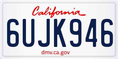 CA license plate 6UJK946