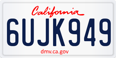 CA license plate 6UJK949