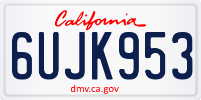 CA license plate 6UJK953