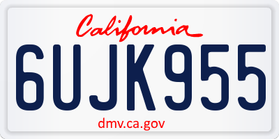 CA license plate 6UJK955