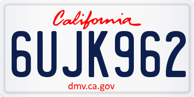 CA license plate 6UJK962