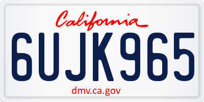 CA license plate 6UJK965