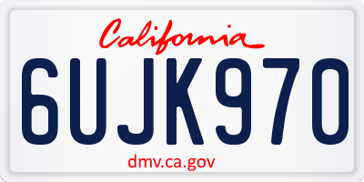 CA license plate 6UJK970