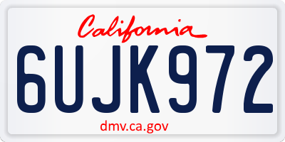 CA license plate 6UJK972