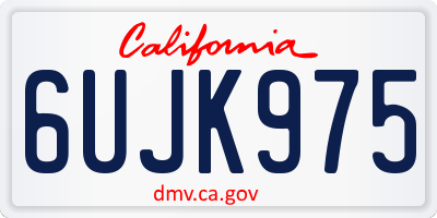 CA license plate 6UJK975
