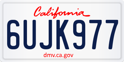 CA license plate 6UJK977