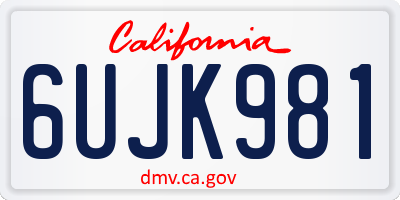 CA license plate 6UJK981