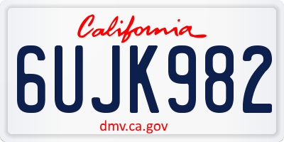 CA license plate 6UJK982