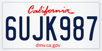 CA license plate 6UJK987