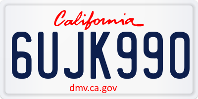CA license plate 6UJK990